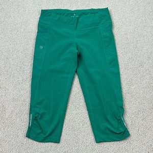 Athleta Cropped 17" Leggings Womens Size Small Turquoise Yoga Workout Pants
